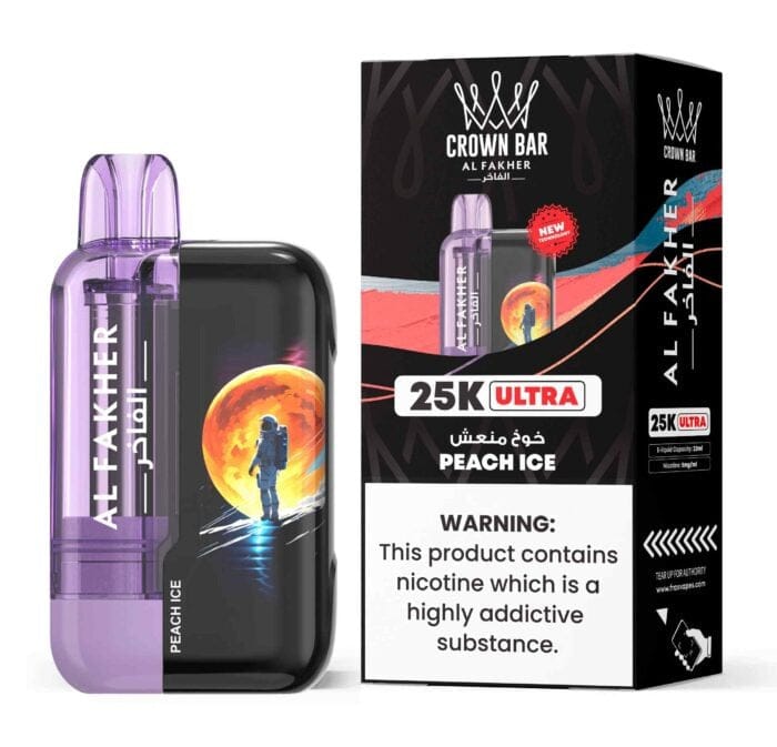 Crown Bar Al Fakher 25K Ultra 25000 Puffs Peach Ice - Vape Shop Delhi
