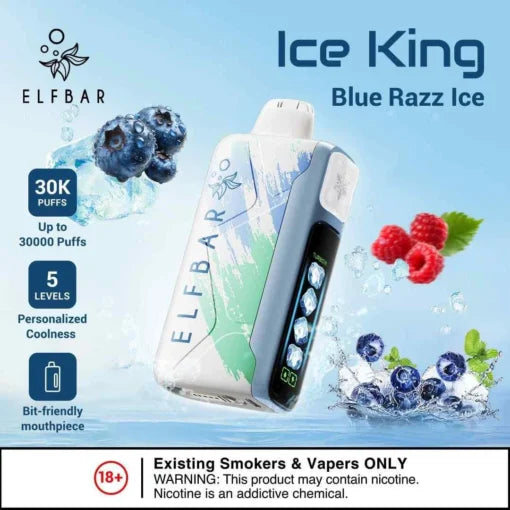 Elf Bar Ice King – Blue Razz Ice – 30K 30000 Puffs - Vape shop noida