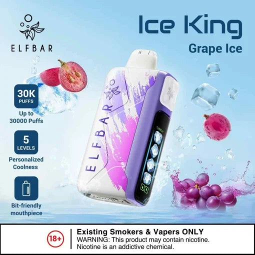 Elf Bar Ice King – Grape Ice – 30K 30000 Puffs - the Vape Store Delhi