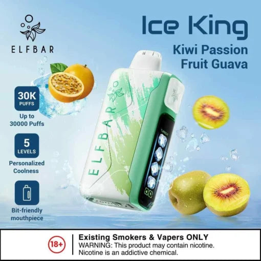 Elf Bar Ice King – Kiwi Passion Fruit Guava – 30K 30000 Puffs - Vape shop near me