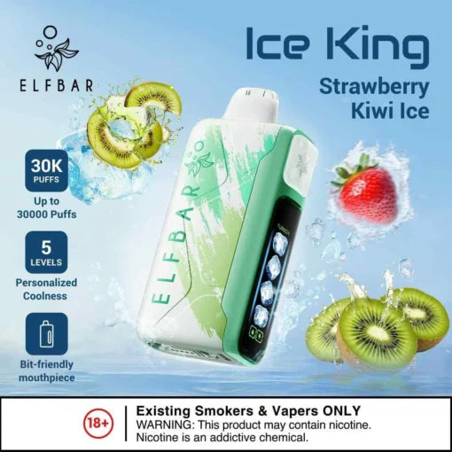 Elf Bar Ice King – Strawberry Kiwi Ice – 30K 30000 Puffs - Vape shop noida