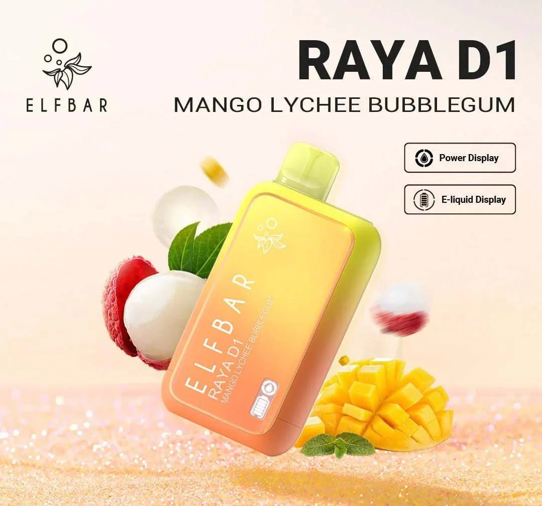Elf Bar Raya D1 – Mango Lychee Bubblegum - Vape Store dlehi