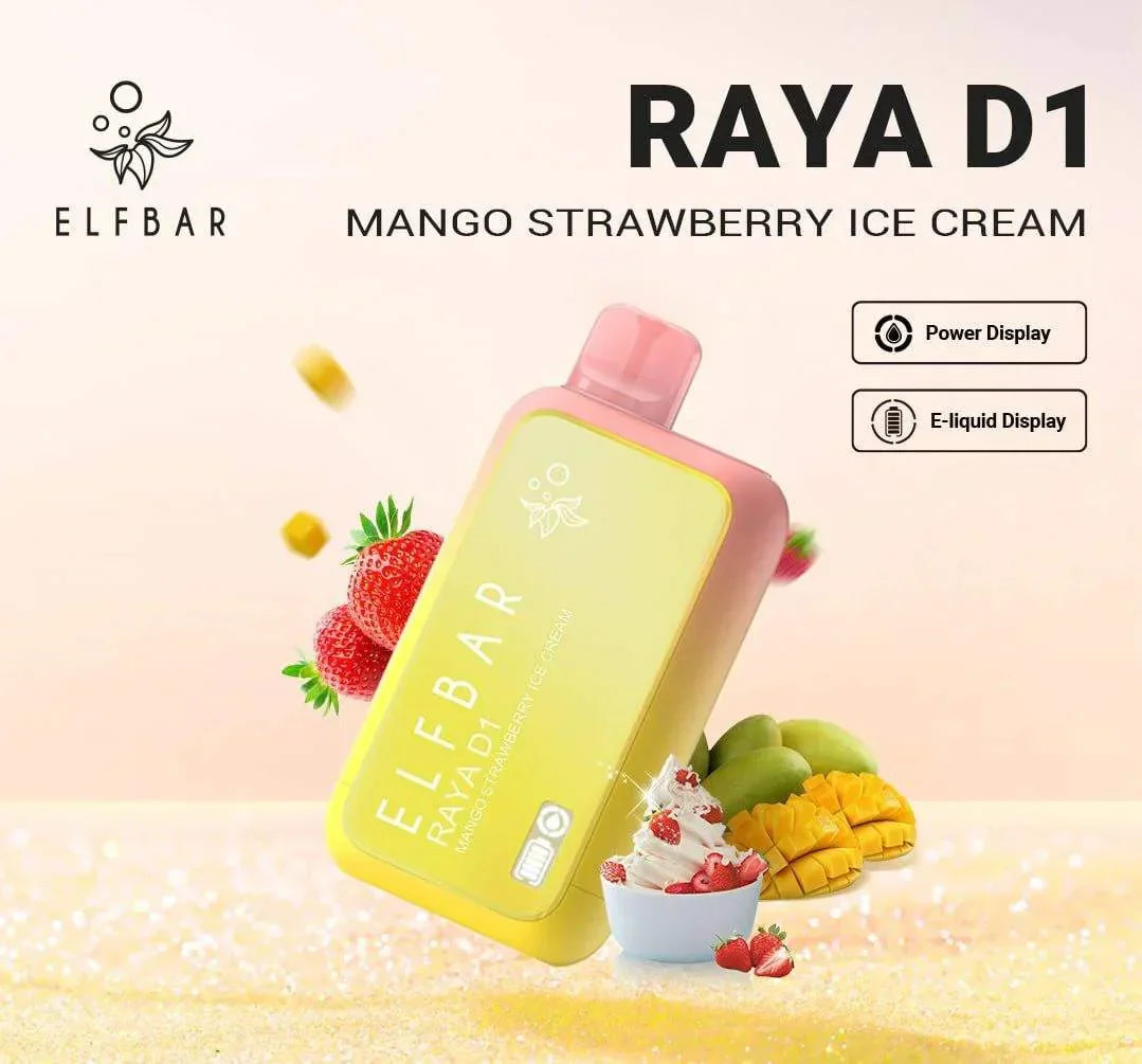 Elf Bar Raya D1 – Mango Strawberry Ice Cream - Vape Delivery in Delhi