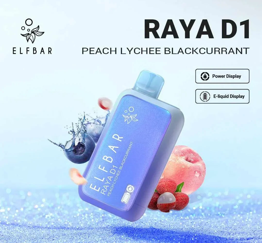 Elf Bar Raya D1 – Peach Lychee Blackcurrant - Vape Shop Delhi