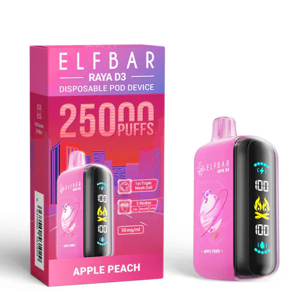Elf Bar Raya D3 Apple Peach – 25000 - Vape in India