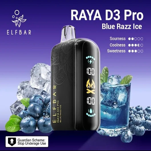 Elf Bar Raya D3 Pro 30K Blue Razz Ice 30000 Puffs - Vape Delivery in Delhi