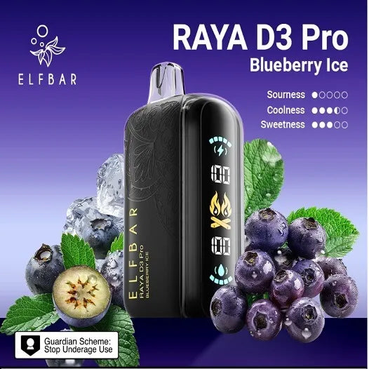 Elf Bar Raya D3 Pro 30K – Blueberry Ice 30000 Puffs - Vape Shop gurgaon