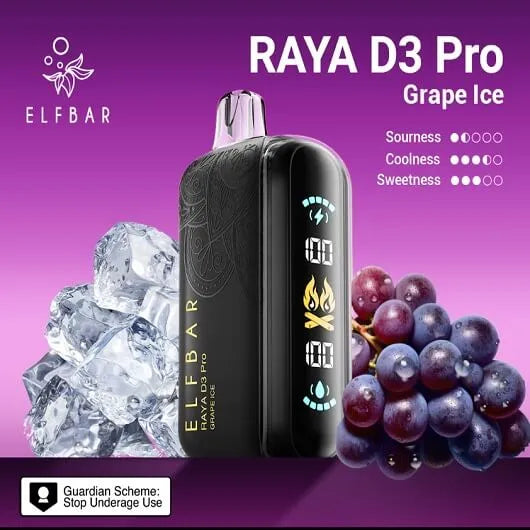 Elf Bar Raya D3 Pro -30k Grape Ice 30000 Puffs - Vape Shop Delhi