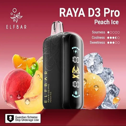 Elf Bar Raya D3 Pro -30k Peach Ice 30000 Puffs - the Vape Store Delhi